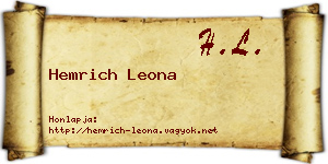 Hemrich Leona névjegykártya